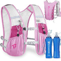 BECOJADDE Running Vest for Women Men, 5L/6L Lightweight Hydration Backpack Running Pack for Marathon, Trail, Cycling, Hiking, Jogging - color: Orchid Pink