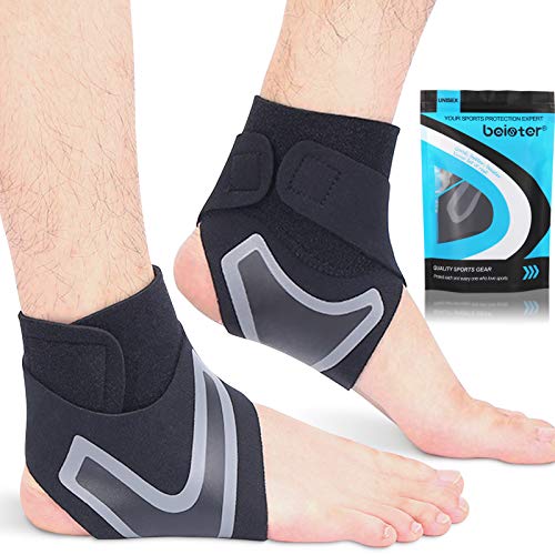 beister 1 Pair Ankle Support Breathable Neoprene Compression Ankle Brace for Men and Women, Elastic Sprain Foot Sleeve for Sports Protect, Arthritis, Plantar Fasciitis, Achilles tendonitis, Recovery - size: Small (Pack of 2)