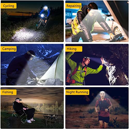 Headlamp Rechargeable, 230° Wide Beam Head Lamp LED with Motion Sensor for Adults - Camping Accessories Gear, Waterproof Head Light Flashlight for Hiking, Running, Repairing, Fishing, Cycling - size: 1 Pack