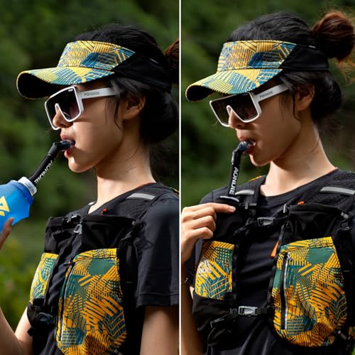 Azarxis TPU Soft Flask Collapsible Water Bottles BPA-Free 250ml 350ml 500ml for Hydration Vest Pack Running Hiking Cycling Climbing - color: Straw for 250ml 500ml Water Bottle