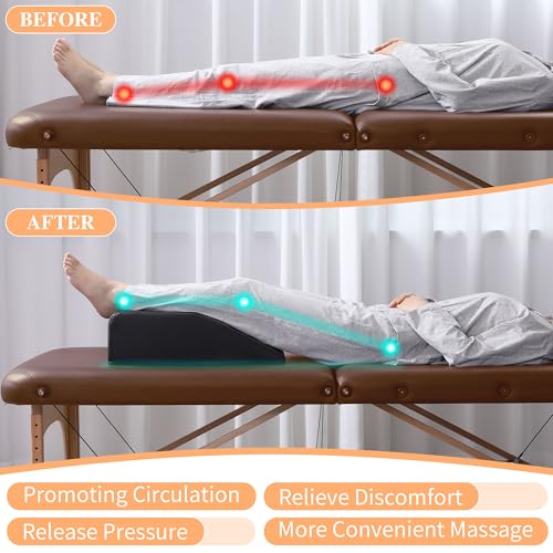 BALAPET 100% Waterproof Massage Bolsters for Under Leg for Comfort Enhancement, Leg Elevation Pillow Wedge Pillow for Massge Table, Supportive Foam Leg Pillow for Beauty Salon Sleeping, Black