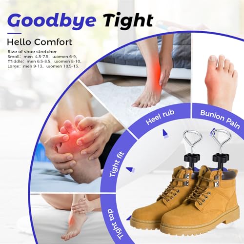 2 Piece Shoe Stretcher Boot Stretcher for Men & Women, 3-Way Shoe Widener - color: Blue, size: Men 9-13,Women 10.5-13