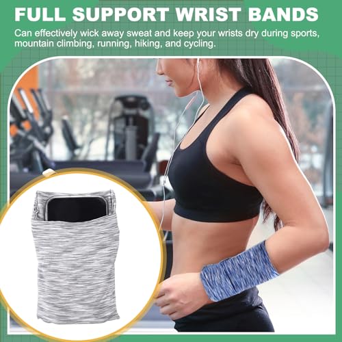 uxcell Wrist Pouch Wrist Wallet Sports Wristband Wallet with Zipper Pocket for Running Jogging Cycling Yoga - color: Gray