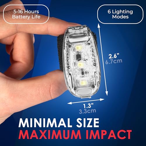 EverLightFX USB Rechargeable LED Safety Light 2 Pack, Clip On Strobe Light - color: White