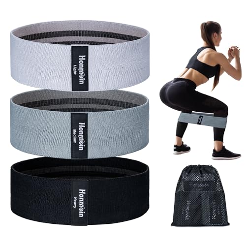 Resistance Bands for Working Out, 3 Levels Fabric Exercise Bands Set - color: Black