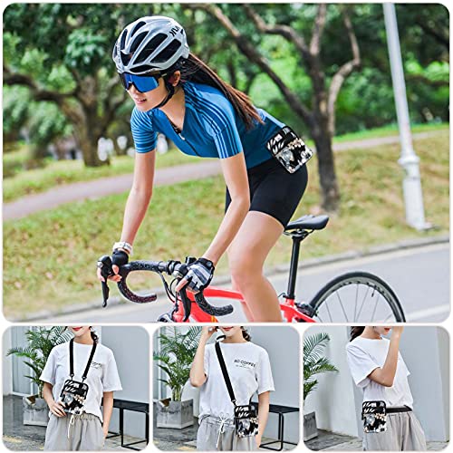 KAMO Multifunction Phone Bag One Shoulder Phone Waist Bag Diagonal Cross Bag Smart Phone Case Outdoor Bag Triple Zip Hipster Crossbody Purse for Women & Men Black-flowers - color: Black-flowers
