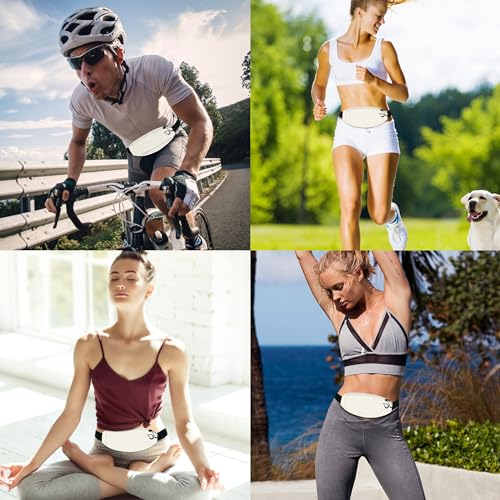 Running Fanny Pack Whole Bag Reflective, Running belt for Women &Men,Sweatproof Phone Holder Workout, Running Waist Pack (white) - color: white