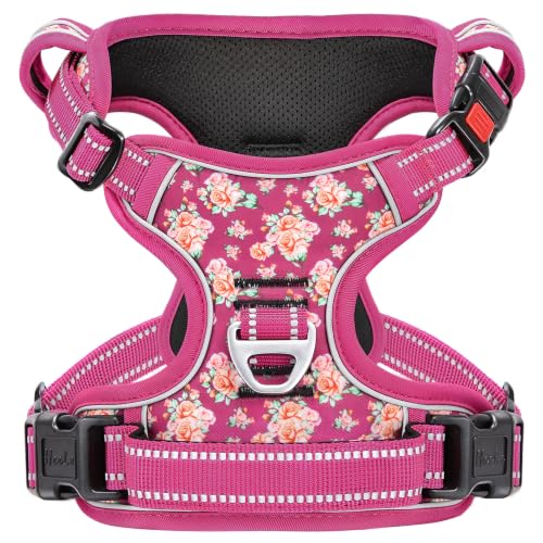 HEELE Dog Harness, No Pull, No Choke Vest, Easy On & Off, Flower Rose, S - color: Flower Rose, size: S (Pack of 1)