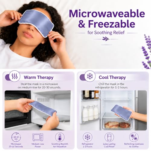 Flaxseed Lavender Eye Mask (Blue) - color: Blue