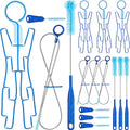 Roshtia 4 Sets Hydration Bladder Cleaning Kit Including Small Brush Big Brush Collapsible Frame Flexible Long Bladder Brush