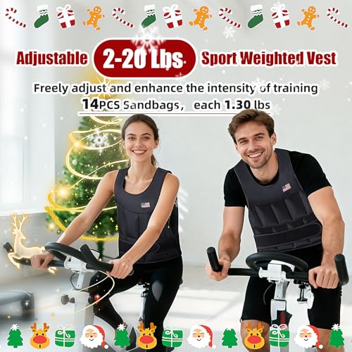 Wolliwa Adjustable Weighted Vest for Men Women,2-30 Lbs Adjustable Weighted Vest with Straps Womens Running Weight Vest for Walking Strength Training Fitness - size: Adjustable 2-20 Lbs