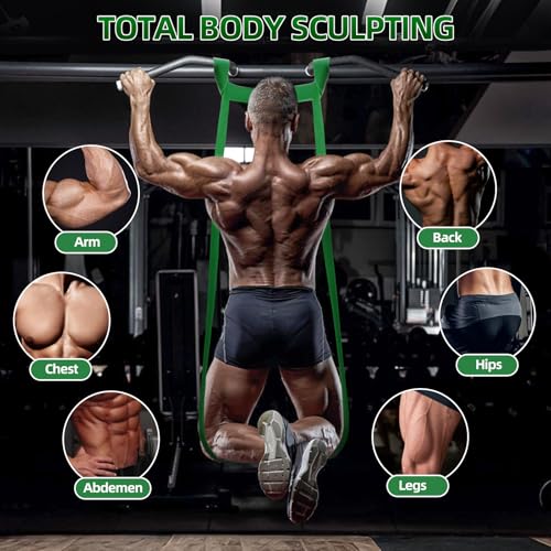 Resistance Bands for Working Out, 5-125LBS Pull Up Assist Bands Set - color: Yellow, Orange, Red, Green, blue
