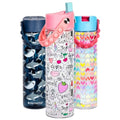 Elemental Splash 26oz Tritan Plastic Water Bottle with Straw & Pop-It Strap - color: Girl Power, size: 26 Ounces