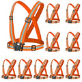 Reflective Vest - Running Vest Reflector, Reflective Running Vest with Safety Straps, High Visibility Reflector - color: E-10pcs Orange Vests