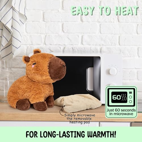 Happy Fuel Capybara Microwavable & Weighted Stuffed Animals -1.5 Lbs Unscented Heating Pad for Period Cramps Pain Relief and Anxiety, Cute Capybara Plush Toys Gifts for Women Girls Adults and Kids - color: Capybara