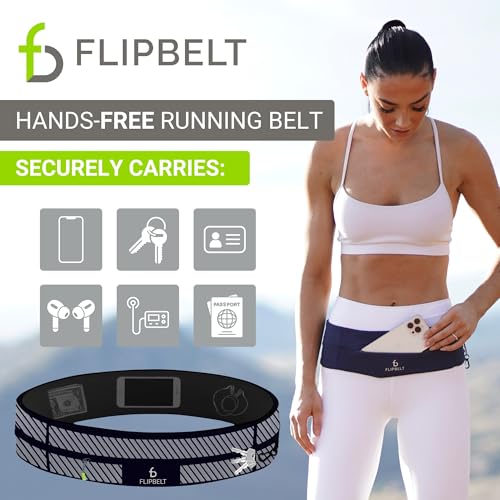 FlipBelt Zipper Running Belt, Waist Pack for Fitness and Running, US Company - color: Reflective Black, size: Small