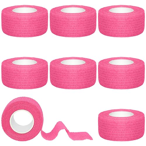 Tindobewan Self Adhesive Bandage Wrap, 1 Inch 8 Rolls Pink - color: Pink, size: 1 Inch