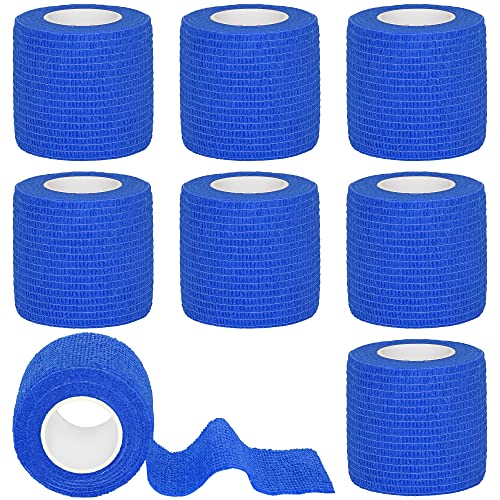 Tindobewan Self Adhesive Bandage Wrap, 2 Inches 8 Rolls Blue - color: Blue, size: 2 Inch