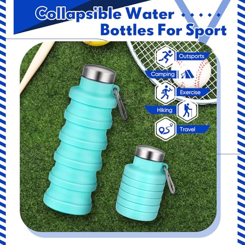 Baderke Collapsible Water Bottle 17oz Silicone with Buckle, Green - color: Green