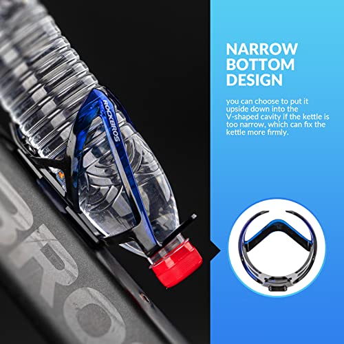 ROCKBROS Bike Water Bottle Holder Ultralight Bottle Cages with Screws Tool - color: Blue-Black, size: Standard