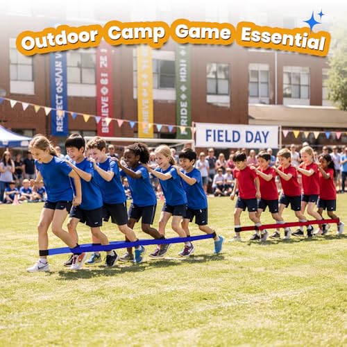 3 Legged Race Bands, Field Day Games for Adults, 4 Players 2pk - color: 2pk(red+blue)-4persons