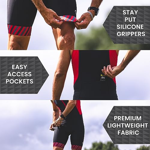 SLS3 Triathlon Suit Men - Solid Black AG Sleeveless Tri Suit for Men - Lightweight Mens Trisuit, Intelligent Race Apparel