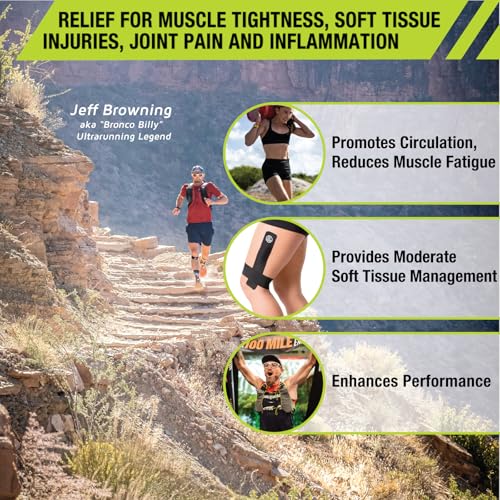Pro-Tec Athletics Kinesiology Tape, Pre-Cut Strips for Muscle Tightness, Soft Tissue Support, Circulation, Reduced Fatigue - color: Pink/Black