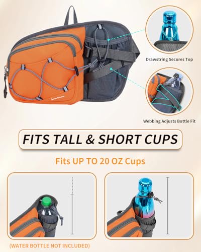 sportsnew Waist Pack with Water Bottle Holder, Fanny Pack for Men Women - color: Orange