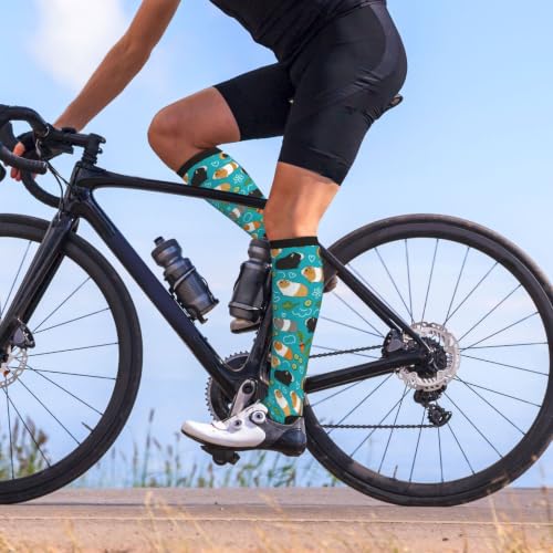 Compression Socks Knee High Circulation Support Socks For Women Men Athletic Running Hiking Cycling - color: Guinea Pig2
