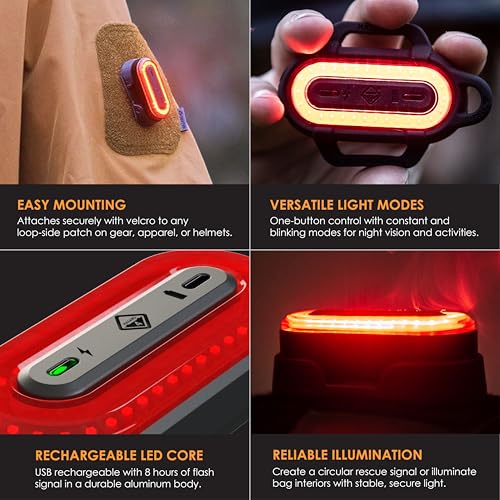 HAZARD 4 Beacon Light Kit-A - LED Core - Rechargeable Wireless Strobe Device - Amber Warning Light - Battery Powered - Includes Hook Mount, Loop Cover, Charge Cable - style: Kit - a