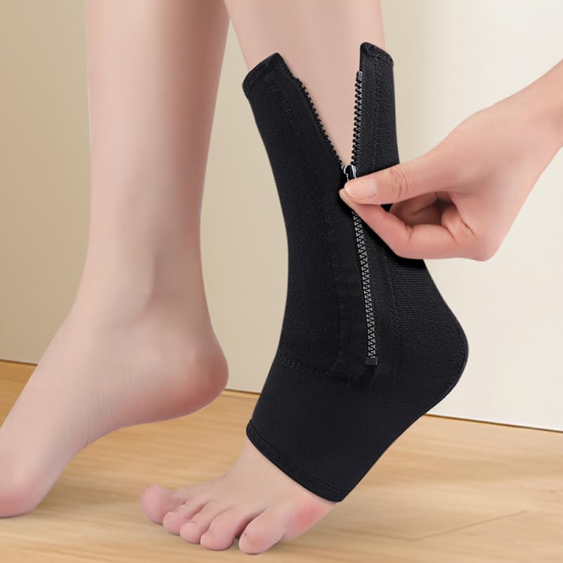FRCOLOR Ankle Support 2 X Ankle Supports Black Zipper Design Sports Use