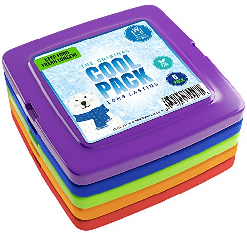 Healthy Packers Ice Packs for Lunch Boxes, Long Lasting Reusable 5pk Square - color: 5-Pack (Square)