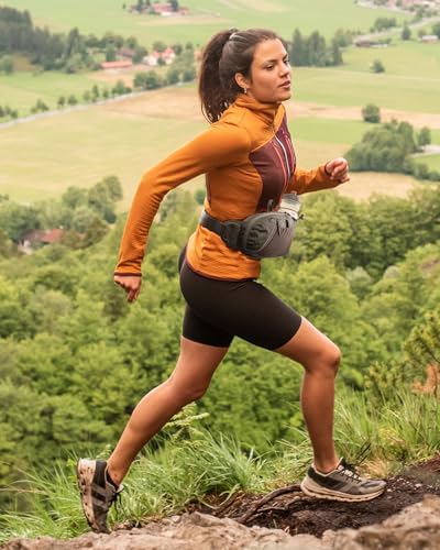 WATERFLY Water Bottle Fanny Pack, Hiking Hydration Belt for Women Men - color: Gray