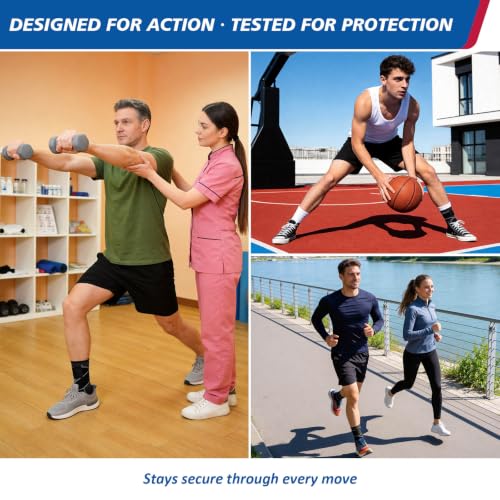 Ankle Brace Plantar Fasciitis Relief, Adjustable Strap Men Women - color: Grey, size: Large
