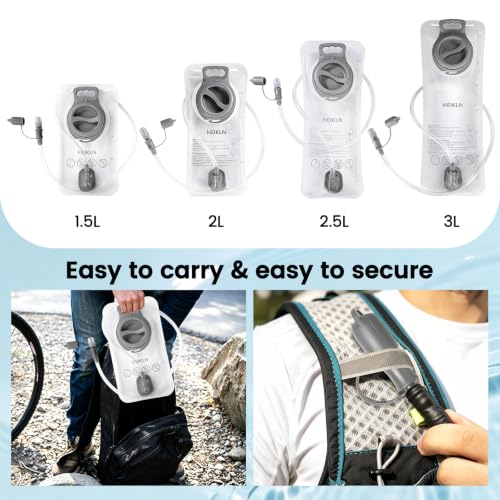 HEIKLN Hydration Bladder 1.5L-2L-2.5L-3L,Leak Proof Water Reservoir, BPA Free Military Water Storage Bladder Bag Hydration Pack Replacement Easy Clean for Bicycling Hiking Camping Hunting Running - color: 3L White