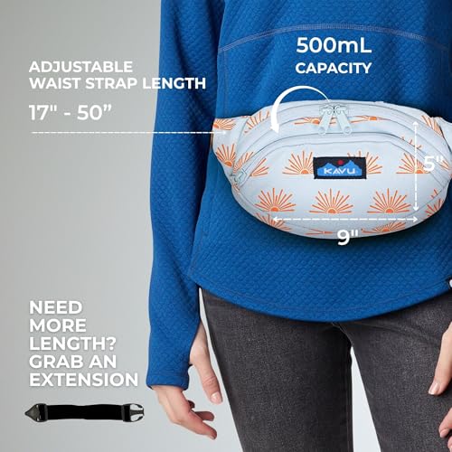 KAVU Canvas Spectator Belt Bag, Cotton Fanny Pack for Travel - color: Sunrays