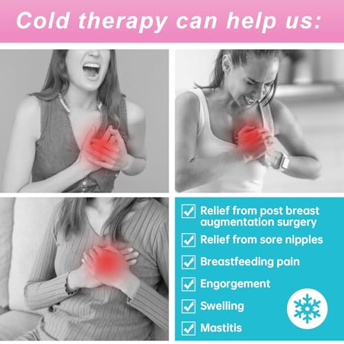 Breast Therapy Breastfeeding Ice Packs Large Hot Cold Breast Pads, 2 Pack - color: Pink(drop-shaped)