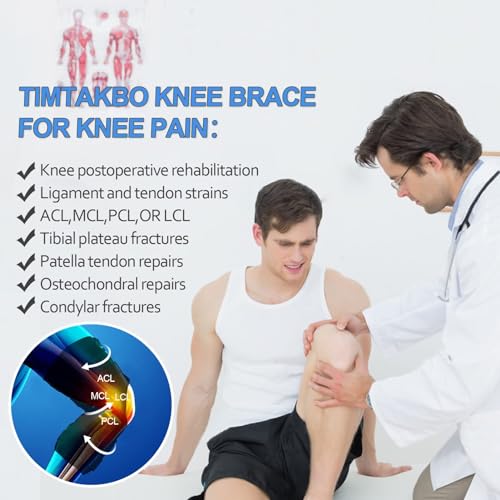 T TIMTAKBO Large Hinged Knee Brace with Side Stabilizers for Men & Women - size: Large