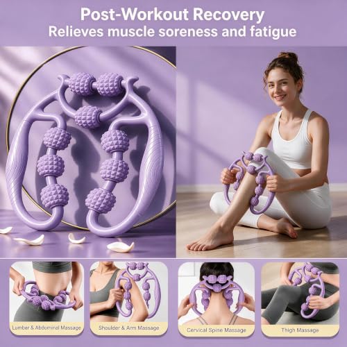Pink Pedal Resistance Band with Handle, 4 Tubes & Ankle Cuffs - color: Purple