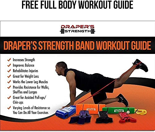 Draper's Strength Heavy Duty Resistance Stretch Loop Bands for Powerlifting Workout Exercise and Assisted Pull Ups - color: #02 Red
