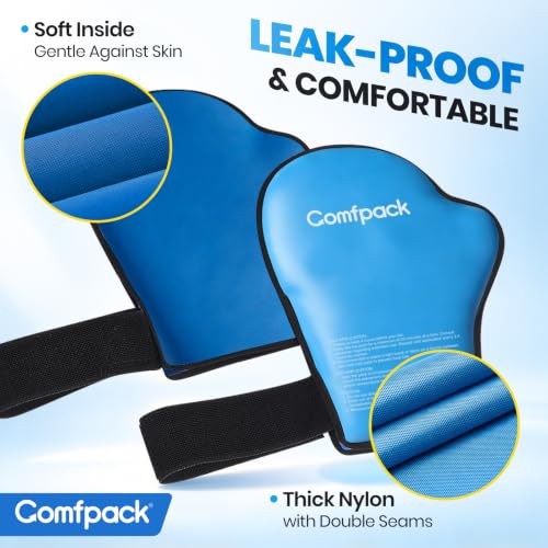 Comfpack Hand Ice Pack for Pain Relief, Full Hot Cold Therapy Gloves 2 Pack