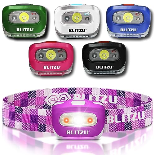 LED Headlamp, Super Bright Headlight Flashlight, Kids & Adults Outdoor Use - color: Purple
