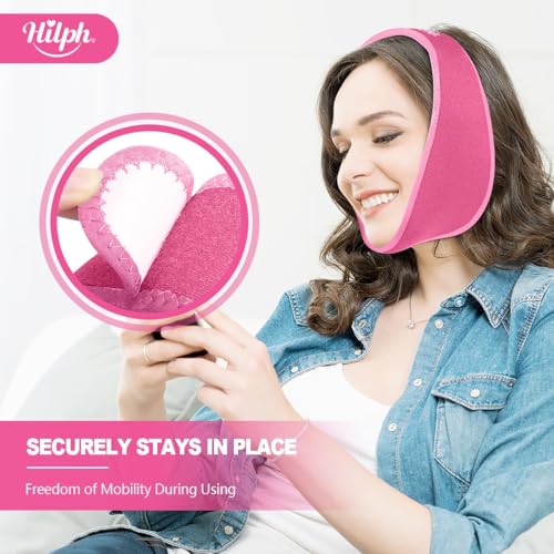 Hilph Wisdom Teeth Ice Pack Head Wrap, Face Ice Pack for Jaw Oral Surgery - color: Pink