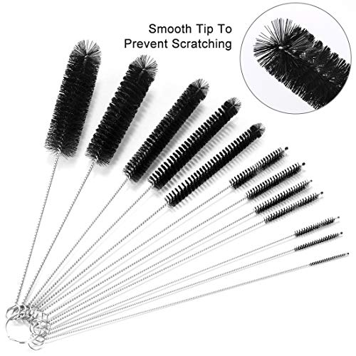 9.5 Inch Long Straw Cleaner Brush Set, 12 Pack Straw Pipe Cleaner Brush Set