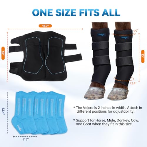 NEWGO Horse Ice Pack, 2 Wraps with 4 Reusable Gel Packs - style: 2 Pack
