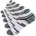 BIOAUM Women's Cotton Athletic Ankle Socks, Cushioned for Running, 6 Pairs - color: Black 5 Pairs, size: 8-10