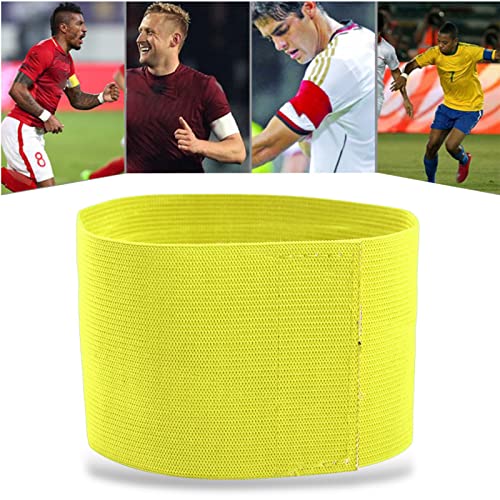 Captain Armband Nylon Outdoor Team Sports Armband Soccer Armbands Adjustable Player Bands for Adult Youth(Yellow) - color: Yellow