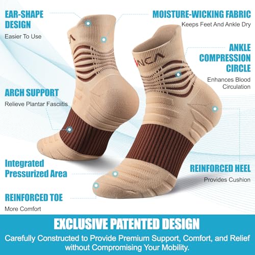 NEENCA Professional Compression Socks for Women Men Circulation, 20-30 mmHg - color: Copper, size: Large