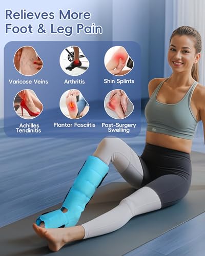 Comfytemp Ankle Foot Ice Pack Wrap, Reusable Leg Shin Ice Boot for Injury