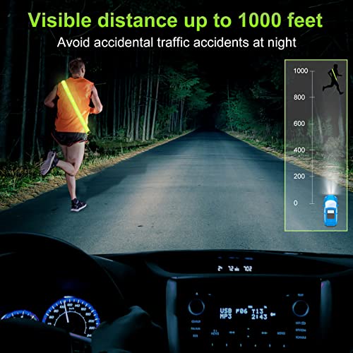 Aucuu LED Armband Rechargeable(2 Pack), High Visibility Reflective Running Gear, Running Lights for Runners, Light Up Armbands for Night Cycling, Walking, Running Gift for Men Women Kids - color: Shoulder Strap-Green